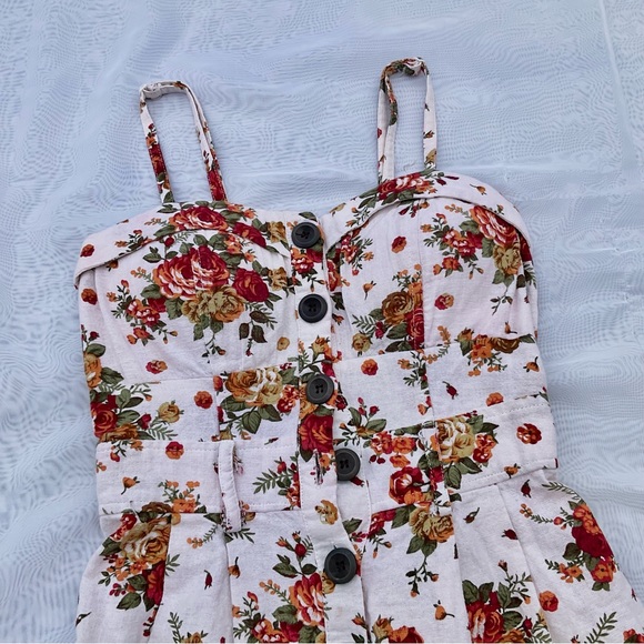 fall floral button up dress - Picture 3 of 4